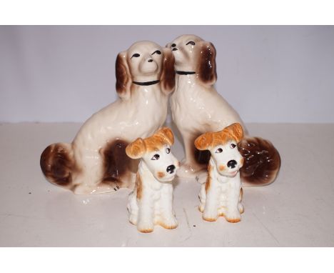 Pair of Sylvac Terriers together with Two Ceramic Dogs