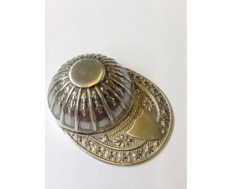 A novelty silver tea caddy spoon modelled as a Jockey's hat, fully hallmarked to reverse.