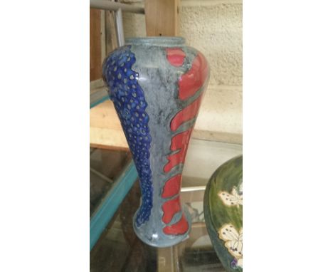 A Cobridge stoneware vase by Katherine Rodgerson, decorated in an Abstract pattern.