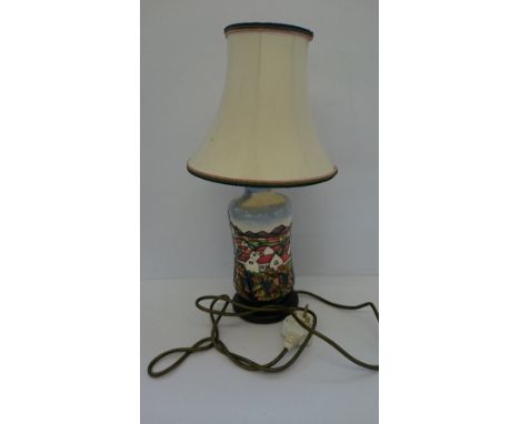 A Moorcroft Pottery table lamp base by Beverley Wilkes, decorated in the ANDALUCIA pattern with original Moorcroft silk shade
