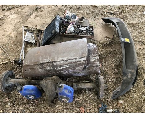 A collection of MGB Roadster parts, tools etc.