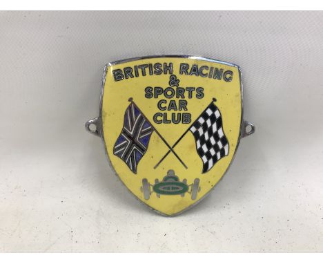 A British Racing Sports Car Club enamel car badge stamped 893, grille-fitting.