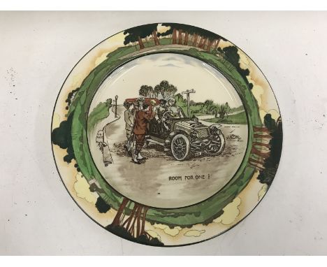 A Royal Doulton circular motoring related plate titled 'Room for one', no. D2406.
