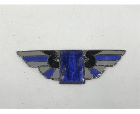 An Art Deco grey and blue enamel French badge. 