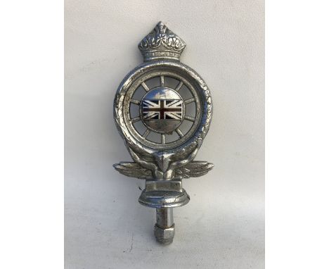 An RAC car badge with part enamel centre.