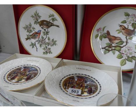 Two Spode collector's plates and two Coalport collector's plates.