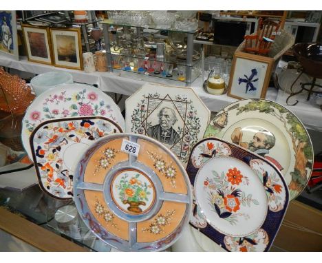 Six interesting china plates.