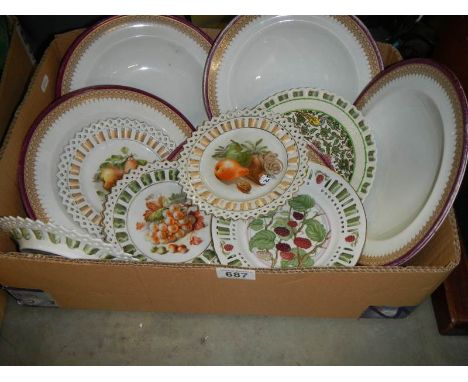 A mixed lot of ribbon plates etc.,