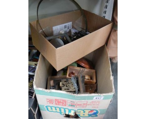 A box of clock parts.No bells, nothing of significant age.