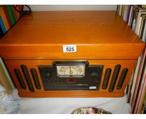 An old 20th century wood cased record player.