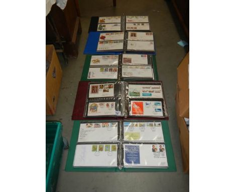 A crate of first day covers.