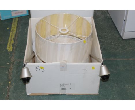 Two ceiling light fittings with shades 