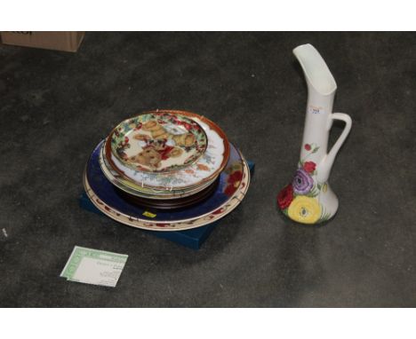Radford jug and quantity of decorative plates, Royal Worcester etc