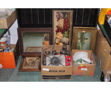 Mirrors, pictures, china, lamp etc