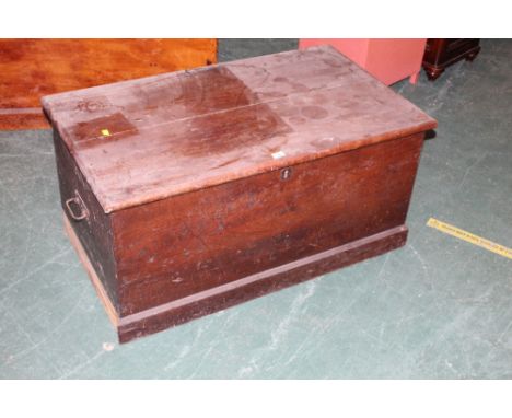 A Victorian stained pine trunk, 51 cm high 