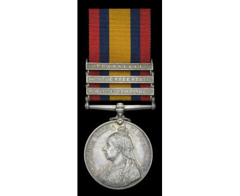 Queen’s South Africa 1899-1902, 3 clasps, Cape Colony, Orange Free State, Transvaal (Lieut: B. R. Baker. Scottish Horse) offi