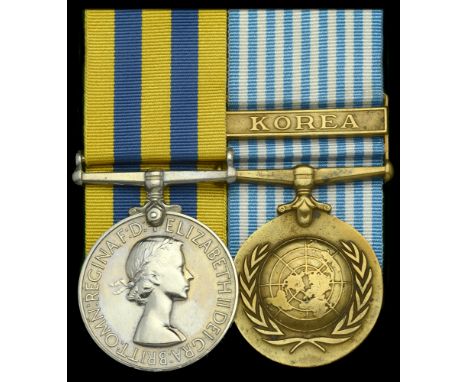 Pair: Private A. W. Clarke, Gloucestershire Regiment, who was taken Prisoner of War at the Battle of Imjin River in April 195