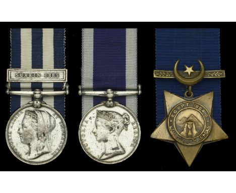 Three: Corporal William Grey, Royal Marine Light Infantry   Egypt and Sudan 1882-89, undated reverse, 1 clasp, Suakin 1885 (W