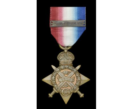1914 Star, with copy clasp (7201 Pte. J. Downes. 2/S. Lan: R.) ‘IL’ scratched to reverse of crown, otherwise good very fine £
