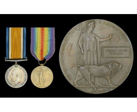 Pair: Private W. J. Edwards, Scots Guards, who was killed in action on the Western Front on 30 July 1917  British War and Vic