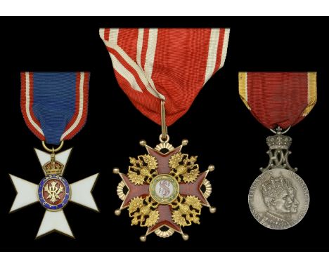 An ‘Edwardian’ M.V.O. group of three awarded to Engineer Captain A. J. Nye, Royal Navy, who served in the Royal Yacht Victori