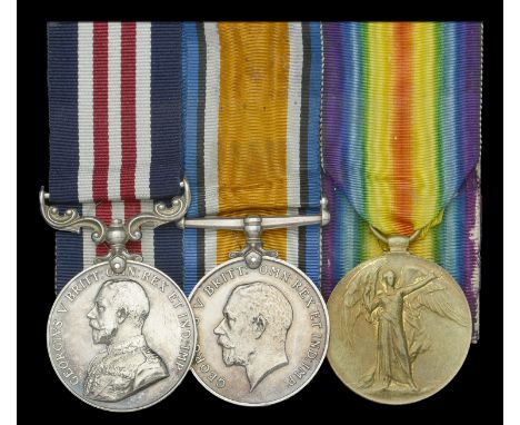 A Great War ‘Western Front’ M.M. group of three awarded to Private F. G. Page, 21st Battalion, London Regiment  Military Meda