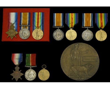 Three: Lieutenant P. O’Brien, East Kent Regiment 1914-15 Star (Lieut. P. O’Brien. E. Kent R.); British War and Victory Medals