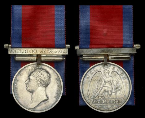 Waterloo 1815 (Lieut. W. F. Mayne, 2nd Batt. 59th Reg. Foot.) fitted with original steel clip and contemporary silver bar sus