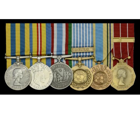 Six: J. L. Lavoie, Canadian Forces  Korea 1950-53, Canadian issue, silver (SF 90097 J. L. Lavoie); Korea Volunteer Service Me