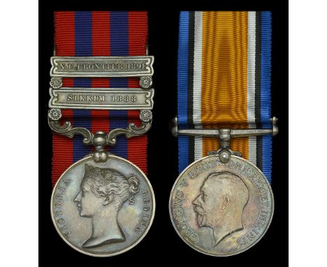 Pair: Colonel J. K. Close, Indian Medical Service  India General Service 1854-95, 2 clasps, Sikkim 1888, N.E. Frontier 1891 (