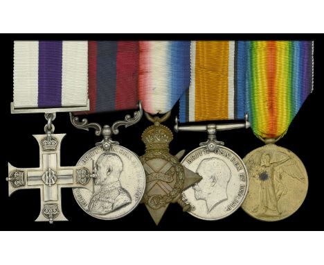 A Great War ‘Western Front’ M.C., D.C.M. group of five awarded to Captain L. M. Milton, Liverpool Regiment  Military Cross, G