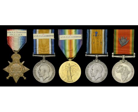 Three: Second Lieutenant T. D. E. Ashburner, 5th South African Mounted Rifles 1914-15 Star (Rfm. T. D. E. Ashburner 5th. S.A.