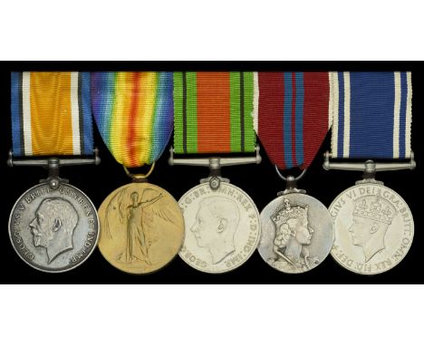 Five: Private T. Cadwallader, West Yorkshire Regiment, later Inspector, Staffordshire Police  British War and Victory Medals 