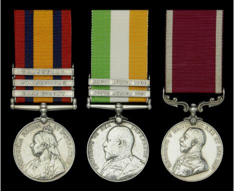 Three: Drummer R. Perritt, Hampshire Regiment  Queen’s South Africa 1899-1902, 3 clasps, Cape Colony, Paardeberg, Transvaal (