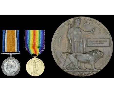 Pair: Able Seaman C. E. Pammenter, Hawke Battalion, Royal Naval Division, Royal Naval Volunteer Reserve, who died on the West