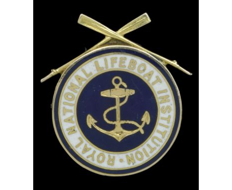 Royal National Lifeboat Institution, small presentation medallion, 22mm, gold (15ct, 8.21g, hallmarks for Birmingham 1929) an