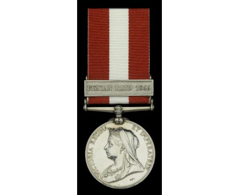 Canada General Service 1866-70, 1 clasp, Fenian Raid 1866 (Ord. Seaman J. Z. Ford, H.M.S. Wolverine) Canadian style impressed