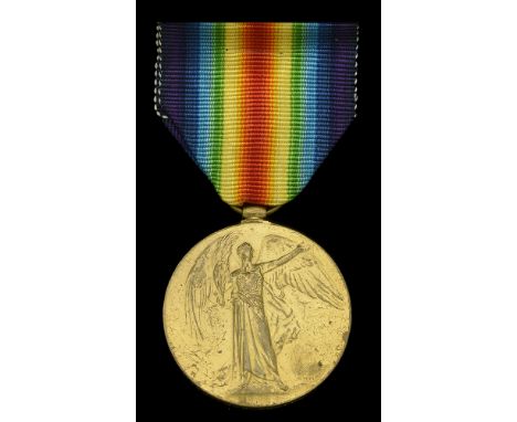 Victory Medal 1914-19 (Lieut. J. M. Souter.); together with the recipient’s metal identity bracelet tag ‘Lieut. J. M. Souter 