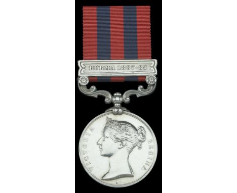 India General Service 1854-95, 1 clasp, Burma 1887-89 (Major T. D. W. Dunn 1st. Bn. Hamps. R.) nearly extremely fine £240-£28