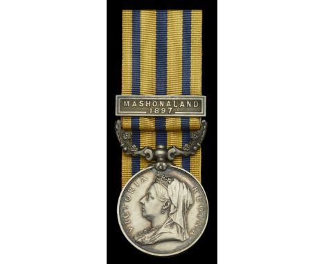 British South Africa Company Medal 1890-97, reverse Rhodesia 1896, 1 clasp, Mashonaland 1897 (Lieut. A. F. A. Imbert-Terry 7t