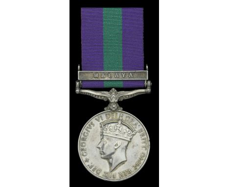 General Service 1918-62, 1 clasp, Malaya, G.VI.R. (Z.B.K. 13217 Sjt. Beston Ch’Ibwana. K.A.R.) polished, light contact marks,