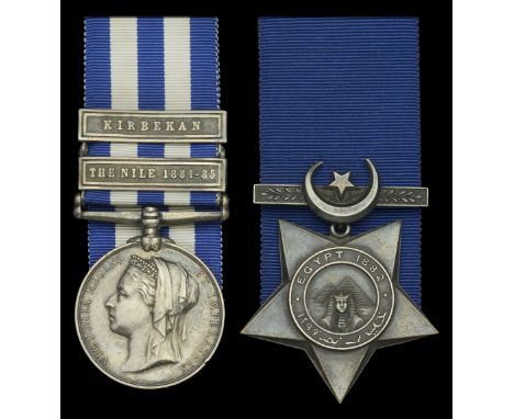 Pair: Lieutenant-Colonel John Emeris, 1st Battalion, South Staffordshire Regiment  Egypt and Sudan 1882-89, dated reverse, 2 