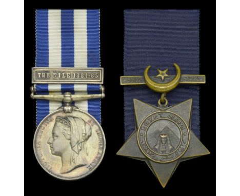 Pair: Staff Paymaster and Hon. Major F. N. Woodall, 1st Battalion, South Staffordshire Regiment  Egypt and Sudan 1882-89, und