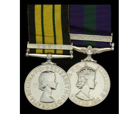 Pair: Craftsman K. A. Mathieson, Royal Electrical and Mechanical Engineers  Africa General Service 1902-56, 1 clasp, Kenya (2