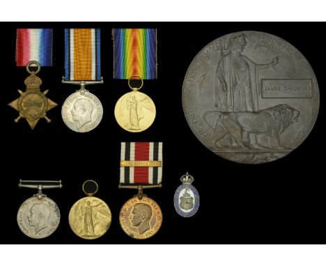 Three: Private J. Gardener, 1st Battalion, Worcestershire Regiment, who was killed in action on the Western Front, 13 March 1