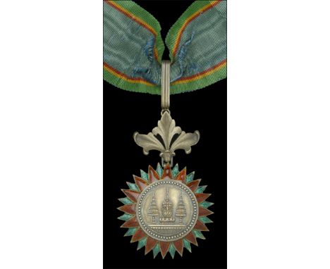Thailand, Kingdom, Order of the Crown, 2nd (1873-1941) issue, Commander’s neck badge, 73mm including suspension x 47mm, silve