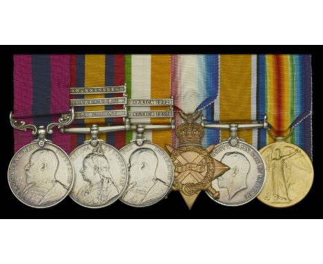 A Boer War D.C.M. group of six awarded to Quartermaster and Captain H. G. Davies, Hampshire Regiment, who was later commissio