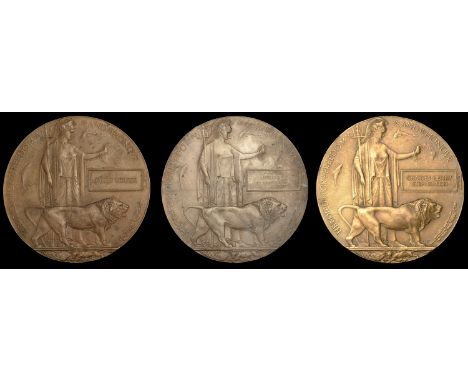 Memorial Plaque (3) (James Holder; William Langford; Charles Henry Stephenson) first two in card envelopes, some staining to 
