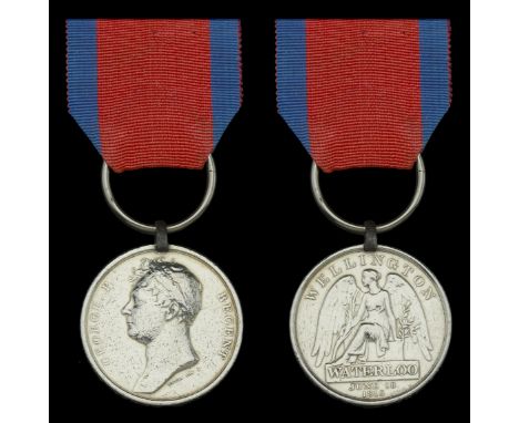 Waterloo 1815 (William Develing, Gunner Royal Foot Artillery.) with original steel clip and later split ring suspension, edge