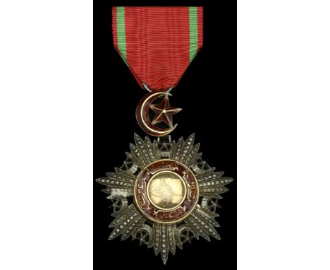 Ottoman Empire, Order of the Medjidieh, Fourth Class breast badge, 75mm including Star and Crescent suspension x 60mm, silver